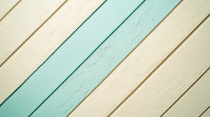Obraz premium Diagonal Planks of Pastel Blue and Cream
