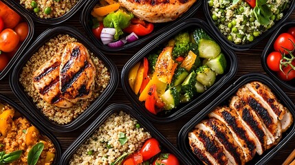 AI Generated Assortment Of Healthy Diet Meal Prep Containers