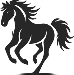 horse silhouette isolated on white