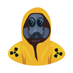 Dark gas mask hazmat gear