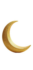 Gold crescent moon with transparent background