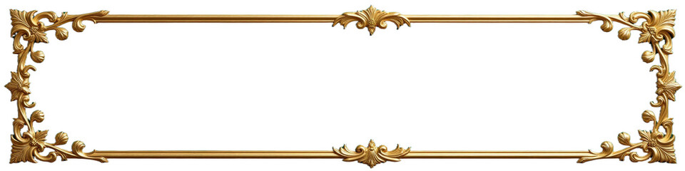 Gold frame with decorative corners on green background