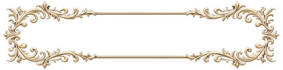 Gold ornate frame with transparent background
