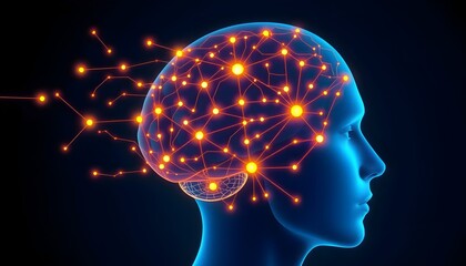 Obraz premium Brain Circuitry: A Digital Fusion of Humanity and Technology
