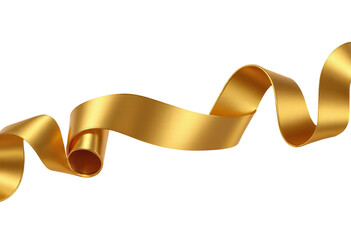Gold ribbon with transparent background