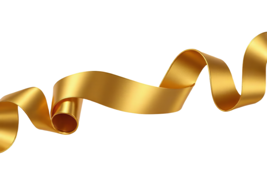 Gold ribbon with transparent background