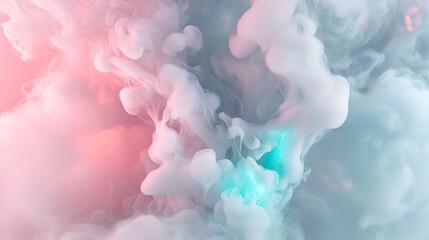 Fototapeta premium Abstract painting of sky clouds smoke fire steam and ball of light