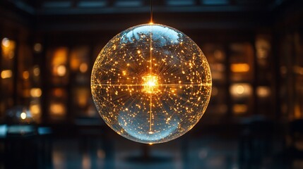Fototapeta premium Illuminated Sphere: A Glowing Orb in a Dark Ambiance