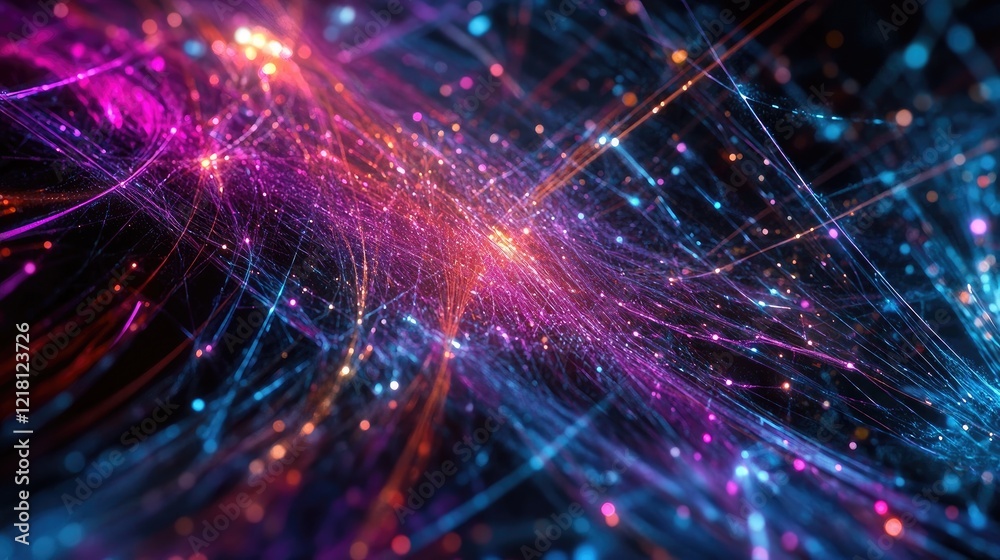 Poster A conceptual image of ICOAST-INTERNET, featuring digital data streams, web connections, and global networks, illustrating the internet's global reach