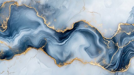 Fototapeta premium Blue gold marble texture swirls background design
