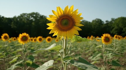 Sunflower field, summer, nature, sunny day, agriculture