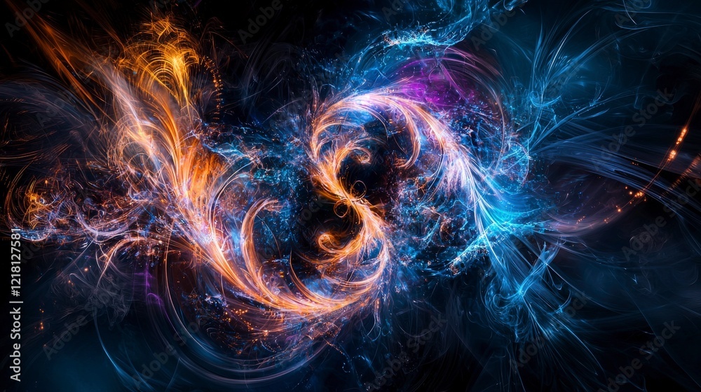 Poster Dynamic abstract art background digital realm visual creation vibrant environment artistic perspective conceptual expression