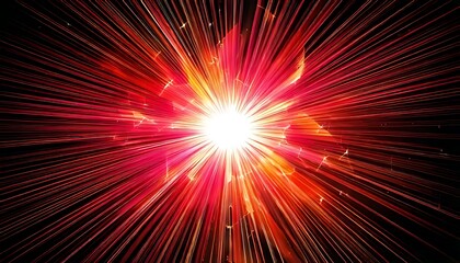 Obraz premium A vibrant star explodes, radiating pink and orange fragments