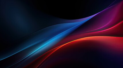 Naklejka premium Abstract waves of color blending in a dark background, creating a dynamic visual effect.