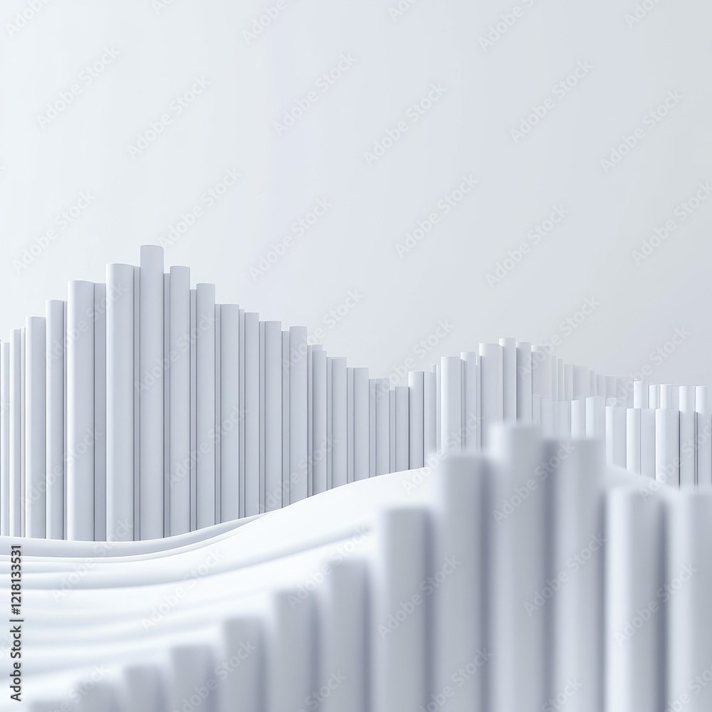 Aufkleber Abstract 3D Background. Abstract Chart Against Light Grey Background with Shallow Depth of Field and Copy Space