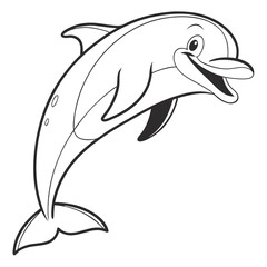 Simple dolphin clipart with white background.