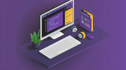 Modern Software Development: Clean Workspace, Coding Interface, and Tech Lifestyle