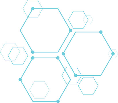 Hexagon technology corner pattern. Hexagon technology element design. Blue hexagon seamless pattern for technology and futuristic concept