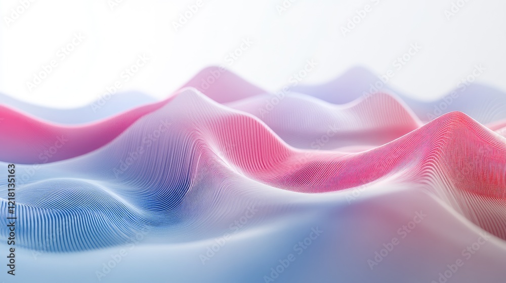 Aufkleber An abstract 3D background with a digital chart on a light grey backdrop, featuring shallow depth of field and space for data-driven content