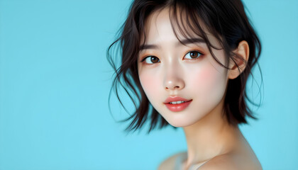 ファンタジーストーリー（ウルトラブルーの色彩を纏い、透き通るような肌を持つ女性）