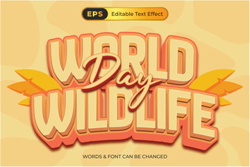 Fototapeta premium World Wildlife Day editable text effect template