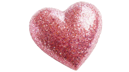 Pink heart on transparent background