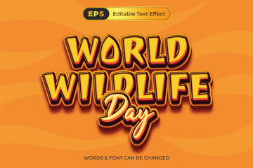 World Wildlife Day editable text effect template