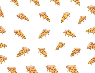 pizza pattern. Pizza seamless pattern. Pizza pattern background. Pizza Slices Pattern background. Pizza seamless pattern for restaurant packaging background. Junk food seamless pattern.