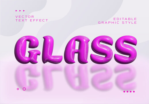 Purple Glossy Shiny Globe Rounded Font Reflective 3D Text