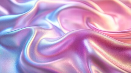 Fototapeta premium Iridescent Silk Fabric Draped in Soft Pastel Hues
