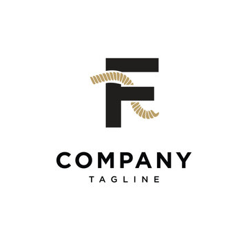 Letter F Rope Logo Icon Vector