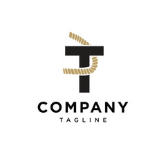 Letter T Rope Logo Icon Vector