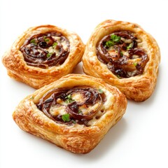  Flaky puff pastry filled with caramelized 