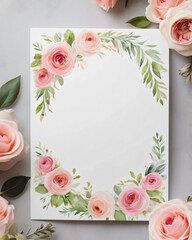Beautiful wedding invite featuring delicate flowers.