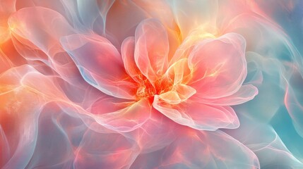 Obraz premium Abstract Pastel Flower Soft Hues Delicate Petals
