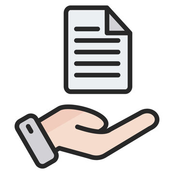 hand holding document icon clip art preview