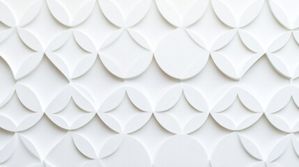 White embossed geometric wall panel texture background, interior design