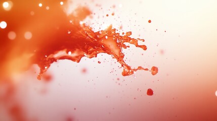 Orange liquid splash, bokeh background, advertising, beverage