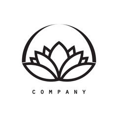 Lotus flower. Contour vector illustration for packaging, corporate identity, labels, postcards, invitations.