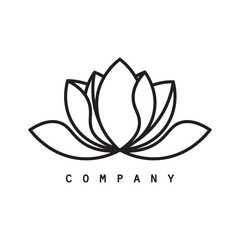 Lotus flower. Contour vector illustration for packaging, corporate identity, labels, postcards, invitations.