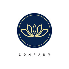 Lotus flower. Contour vector illustration for packaging, corporate identity, labels, postcards, invitations.