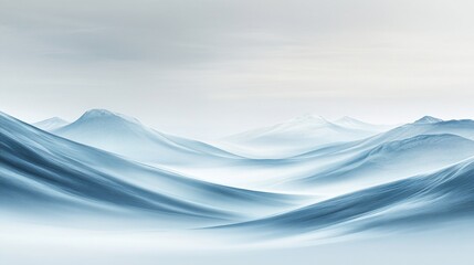 Misty Blue Mountain Range, Calm Sky, Digital Art, Background, Website