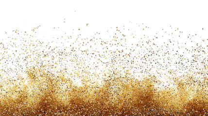 Gold glitter explosion on black background, festive overlay