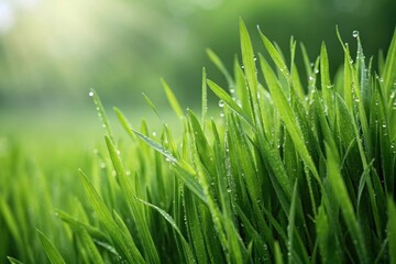 Obraz premium green grass with dew background