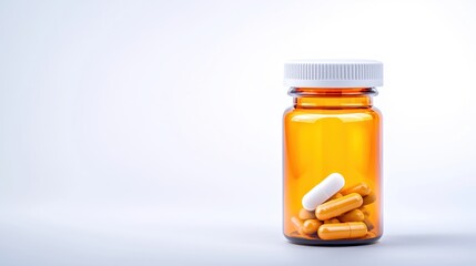 Amber Pill Bottle with Capsules