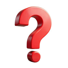 Red question mark with transparent background