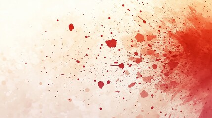 Fototapeta premium Red ink splatters on white background, textured, abstract design, website banner