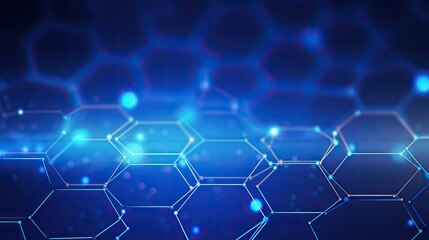 Abstract hexagonal pattern with glowing blue elements, suggesting technology and innovation.