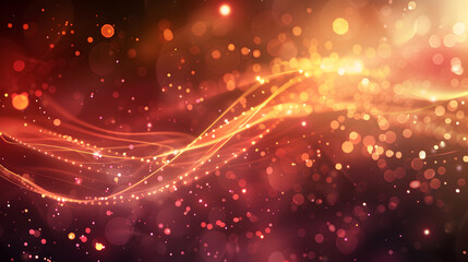 Obraz premium Abstract design featuring glowing lights and bokeh effects in warm hues.