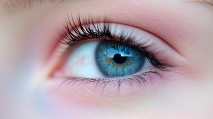 Fototapeta premium An eye with a sunlight reflection, Generative AI 